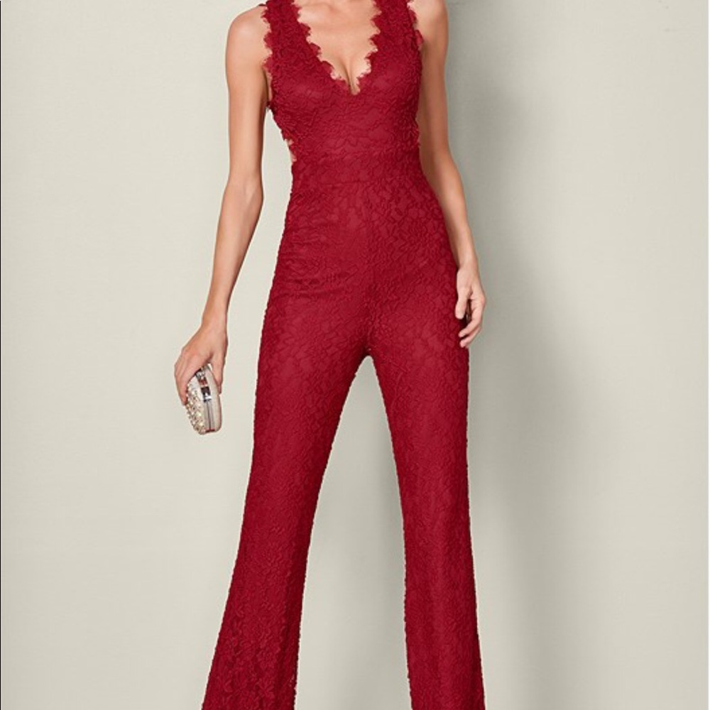 ✨Host Pick✨ Red Lace Jumpsuit